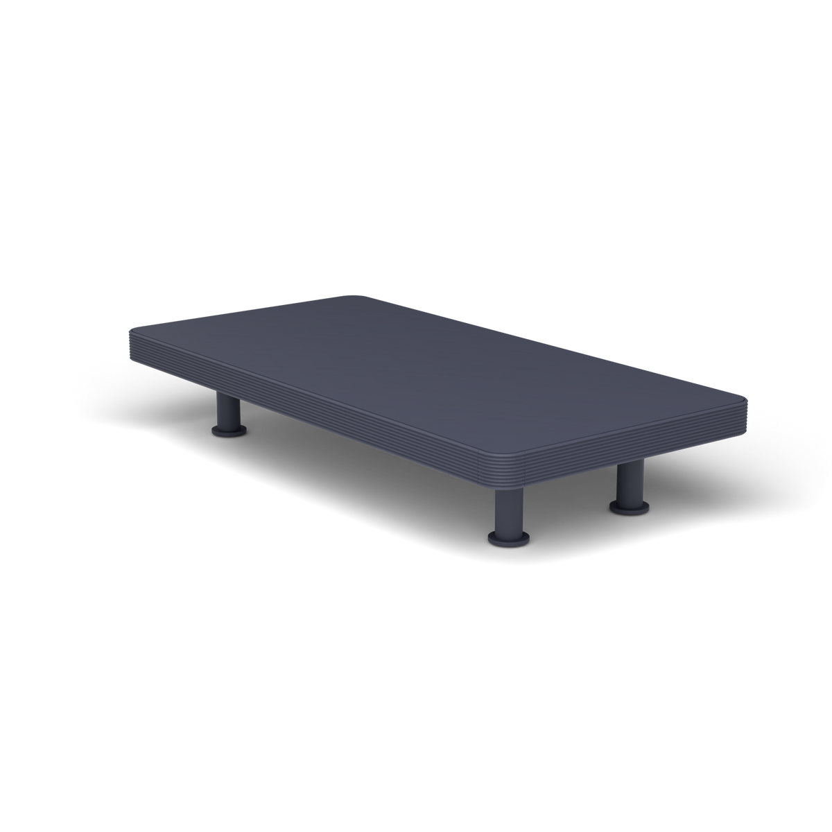 Unduetre Rechthoekige Salontafel, 50 × 100 × h 18 cm, Grey Blue, Gelakt aluminium (volgt onderstelkleur)