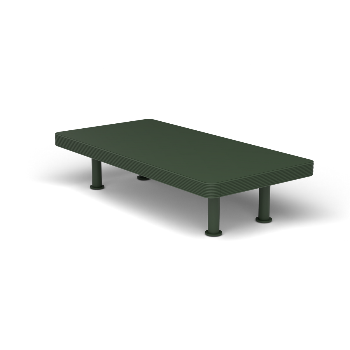 Unduetre Rechthoekige Salontafel, 50 × 100 × h 23 cm, Bottle Green, Gelakt aluminium (volgt onderstelkleur)