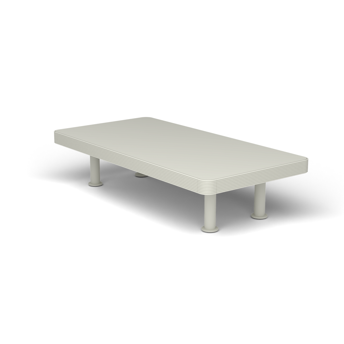 Unduetre Rechthoekige Salontafel, 50 × 100 × h 23 cm, Powder Grey, Gelakt aluminium (volgt onderstelkleur)