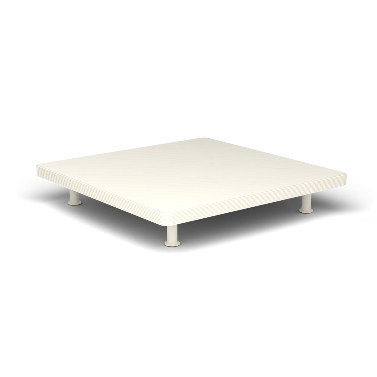 Unduetre Vierkante Salontafel, 100 × 100 × h 18 cm, Antique White, Gelakt aluminium (volgt onderstelkleur)