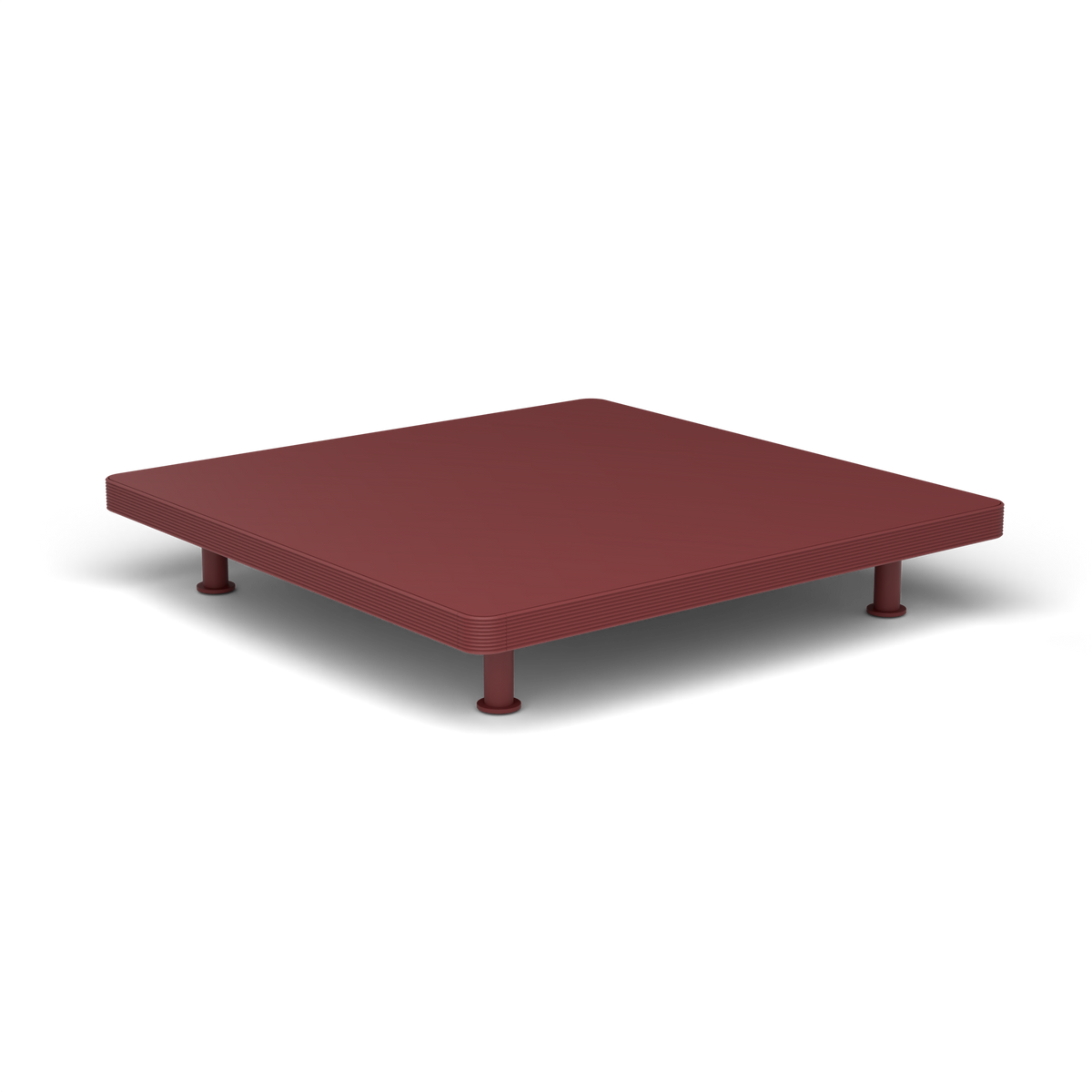 Unduetre Vierkante Salontafel, 100 × 100 × h 18 cm, Autumn Red, Gelakt aluminium (volgt onderstelkleur)