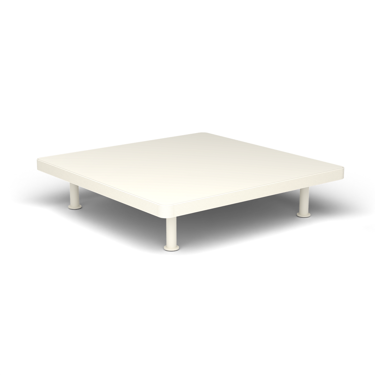 Unduetre Vierkante Salontafel, 100 × 100 × h 23 cm, Antique White, Gelakt aluminium (volgt onderstelkleur)