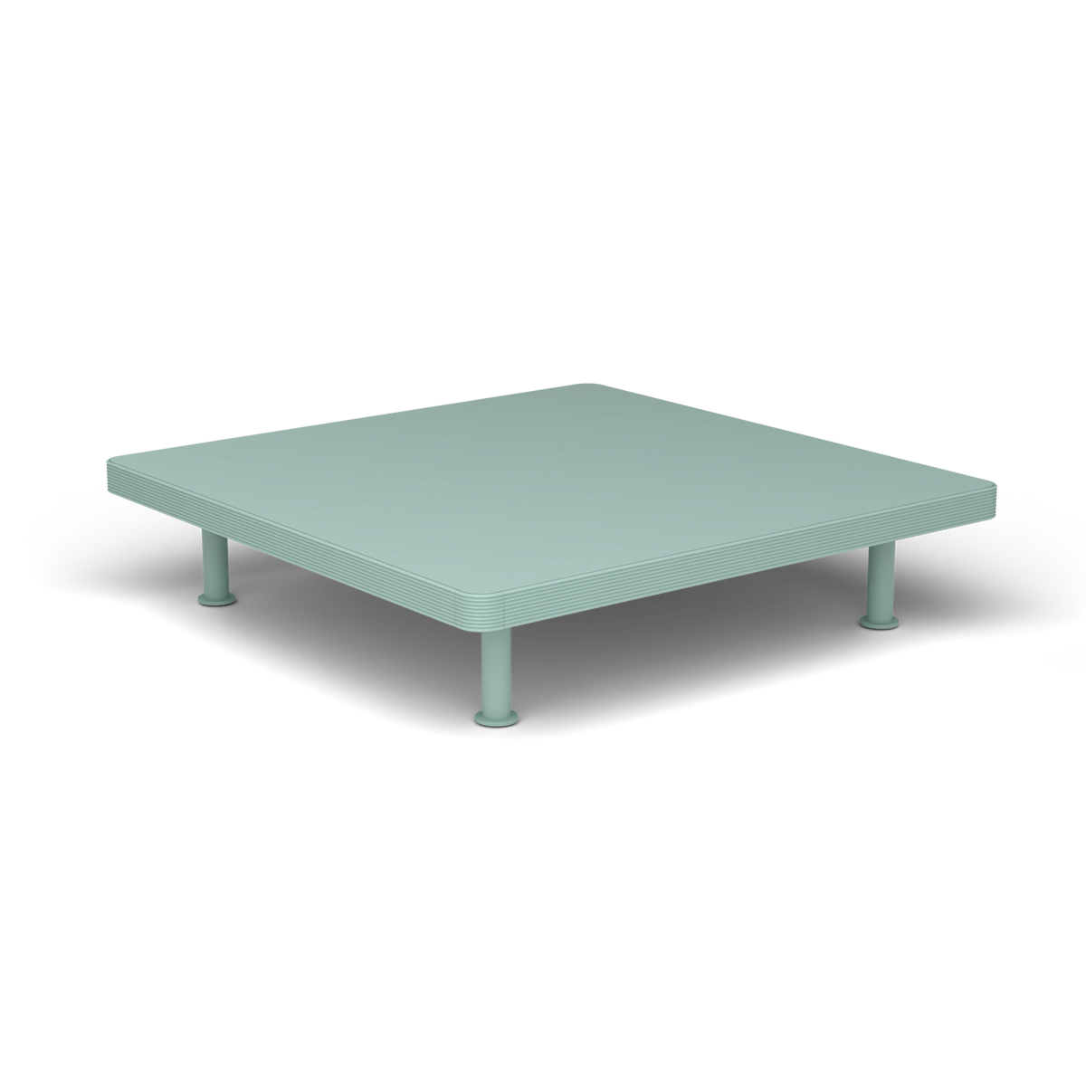Unduetre Vierkante Salontafel, 100 × 100 × h 23 cm, Light Blue, Gelakt aluminium (volgt onderstelkleur)