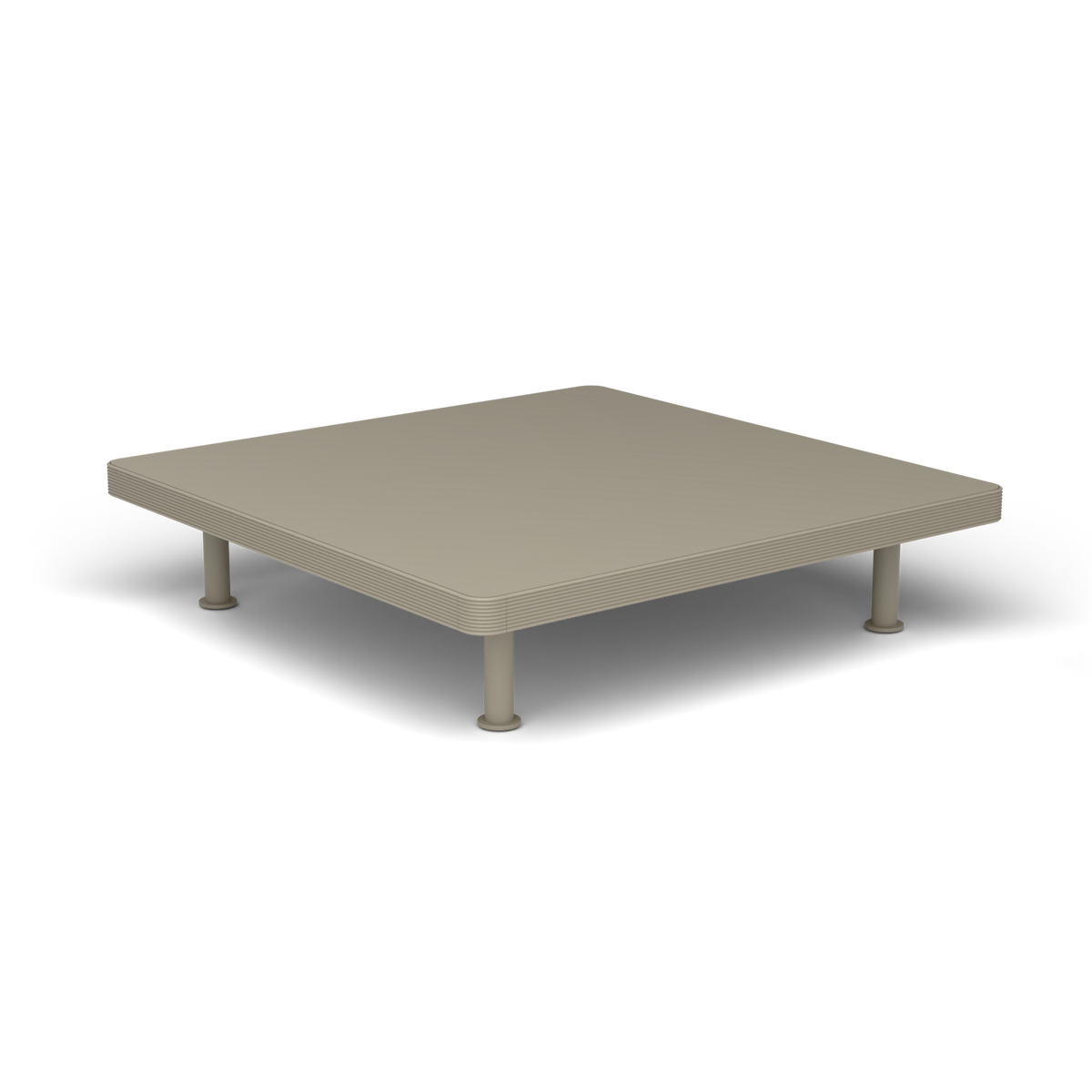 Unduetre Vierkante Salontafel, 100 × 100 × h 23 cm, Pearly Gold, Gelakt aluminium (volgt onderstelkleur)