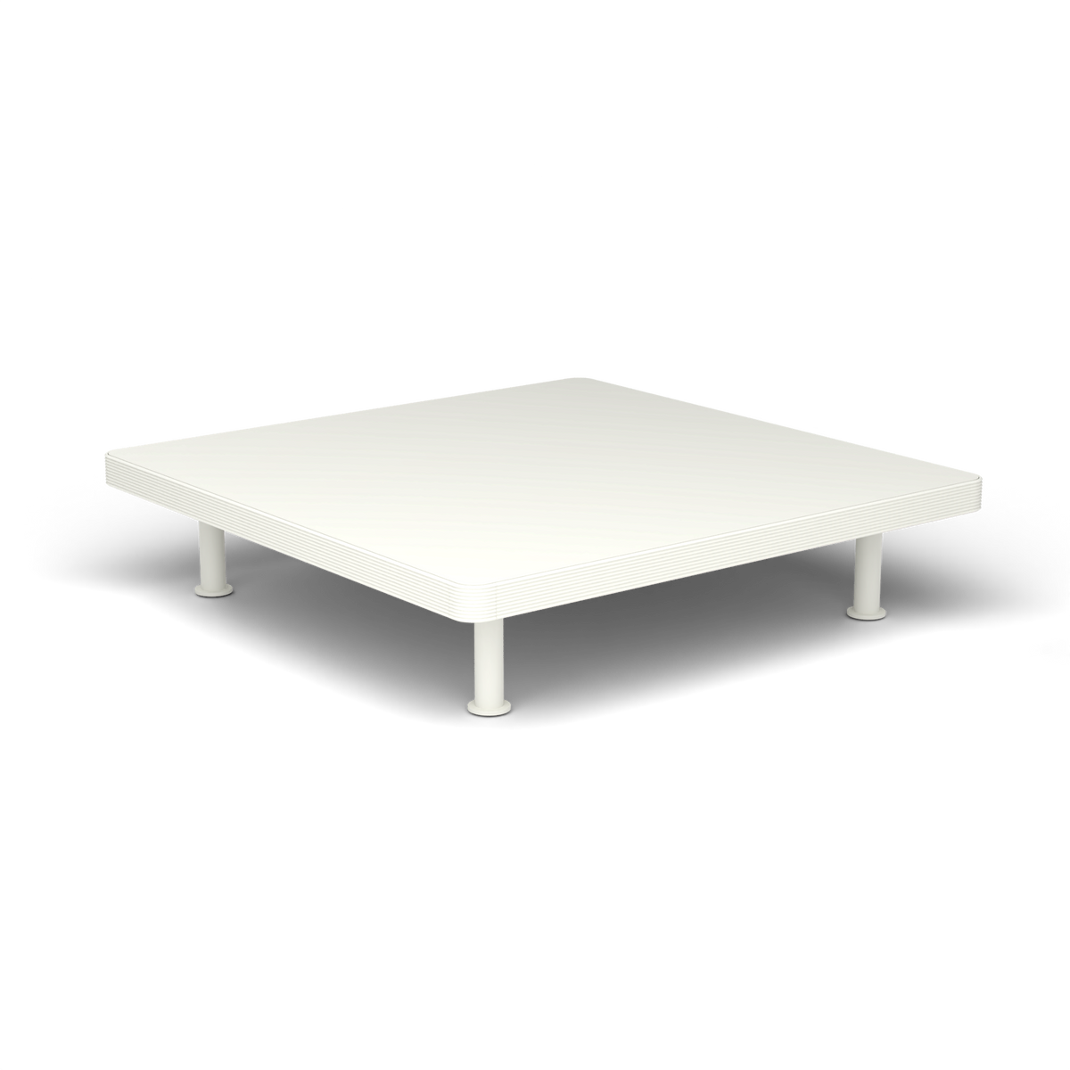 Unduetre Vierkante Salontafel, 100 × 100 × h 23 cm, White, Gelakt aluminium (volgt onderstelkleur)