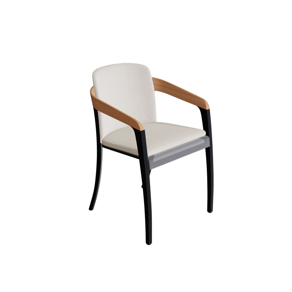 Jive Stuhl Alu Coated Teak Rugleuning en Batyline Zit