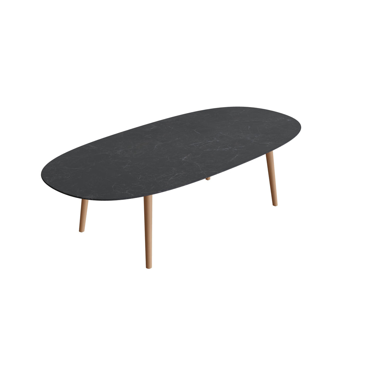 Styletto Table Super Ellipse 250x120cm Low Dining Teak Legs