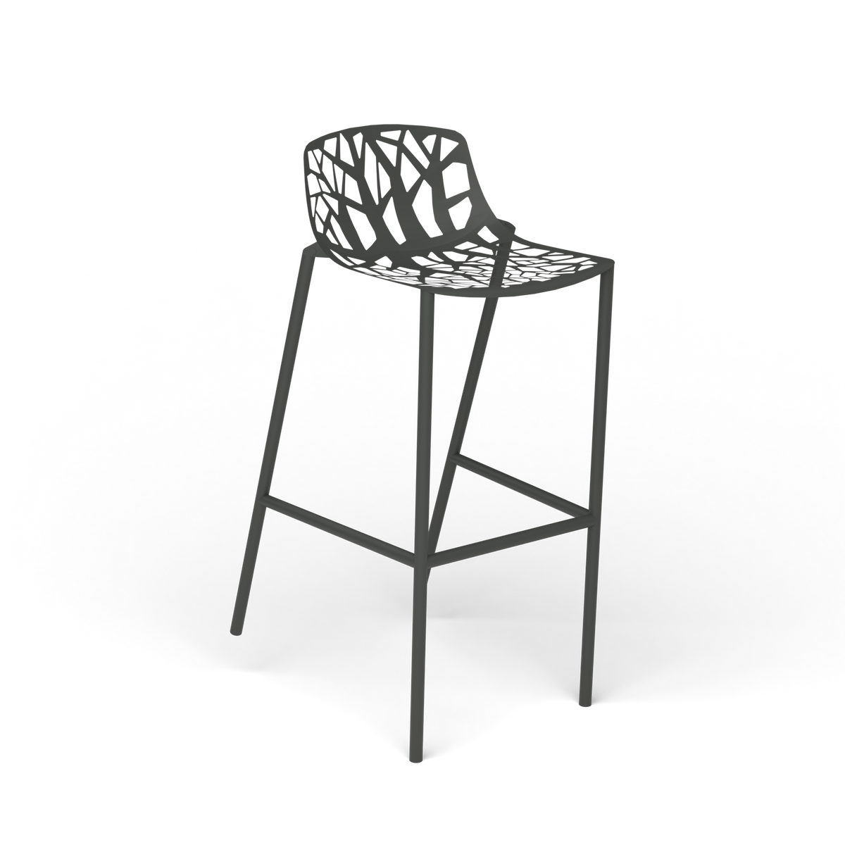Forest Kruk, 48 × 56 × h 78/97 cm, Metallic Grey