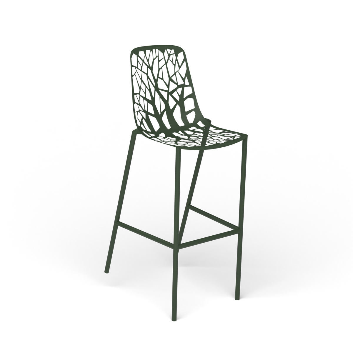 Forest Kruk met Hoge Rug, 48 × 56 × h 78/117 cm, Bottle Green