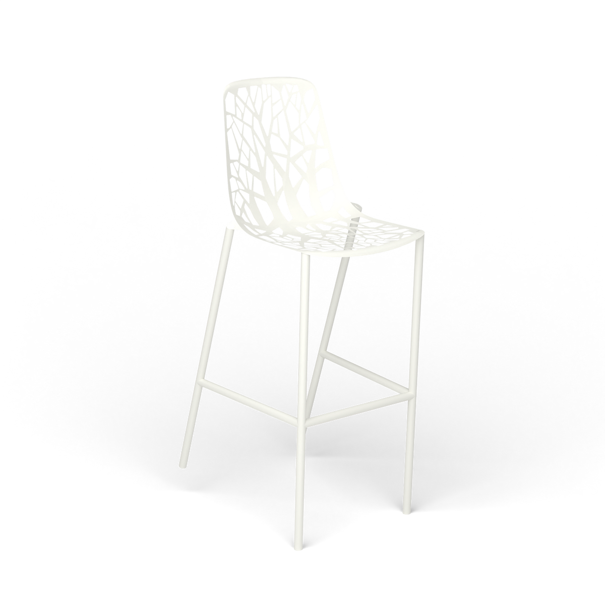 Forest Kruk met Hoge Rug, 48 × 56 × h 78/117 cm, White