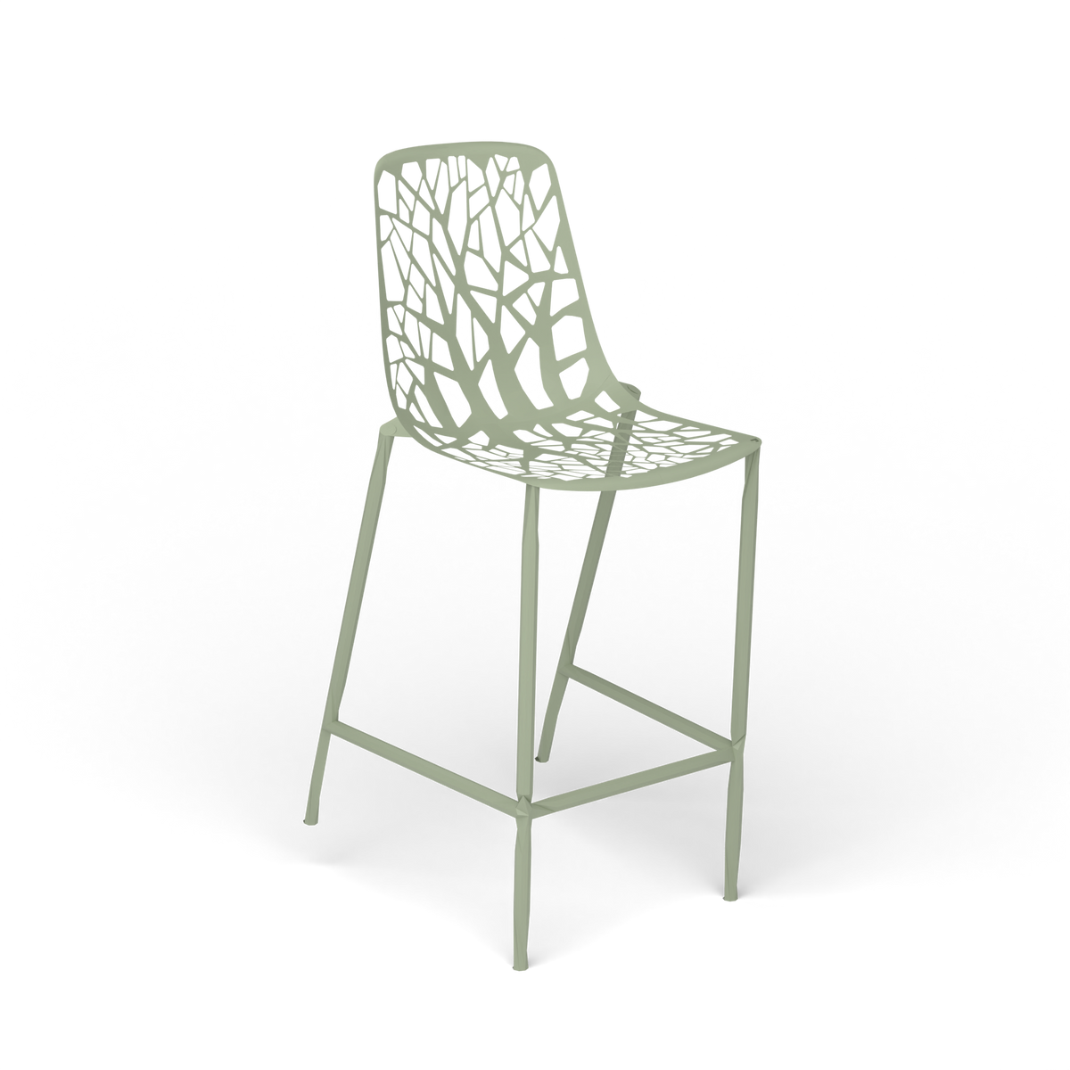 Forest Kruk met Hoge Rug, 48 × 52 × h 65/104 cm, Green Tea