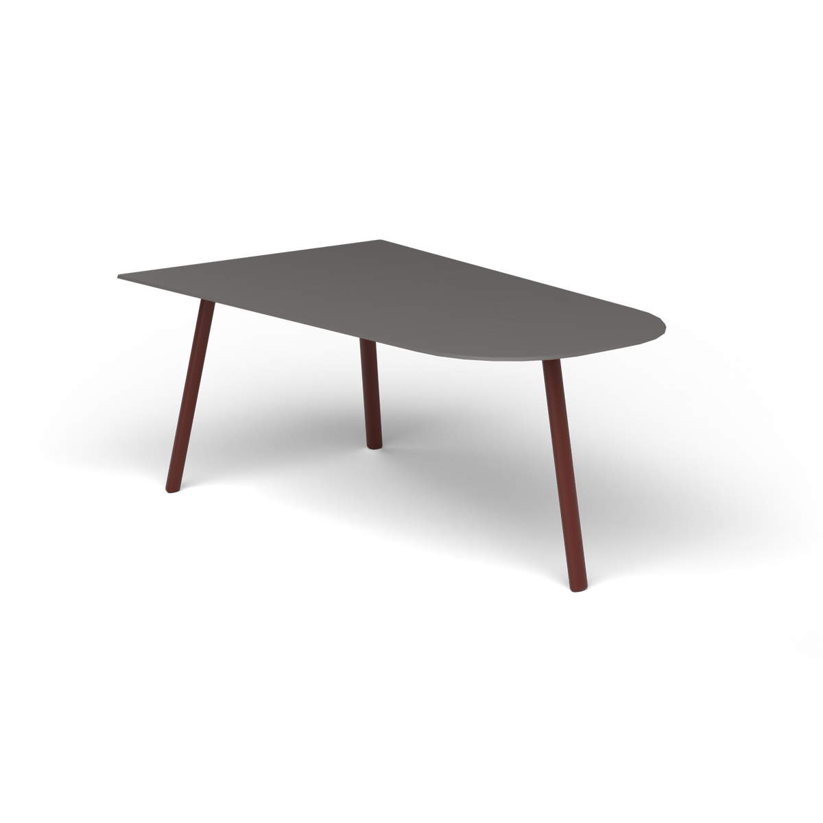 Mosaiko Salontafel, 90 × 56 × h 38 cm, Chestnut Brown, Aluminium speckled Anthracite