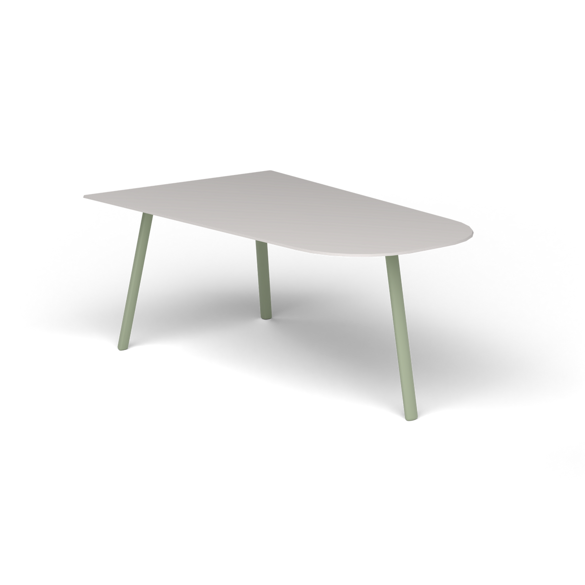 Mosaiko Salontafel, 90 × 56 × h 38 cm, Green Tea, Aluminium speckled Grey