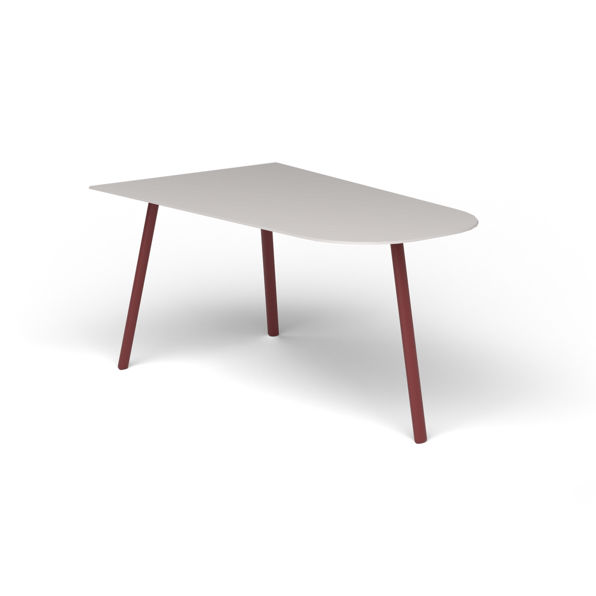 Mosaiko Salontafel, 90 × 56 × h 45 cm, Autumn Red, Aluminium speckled Grey