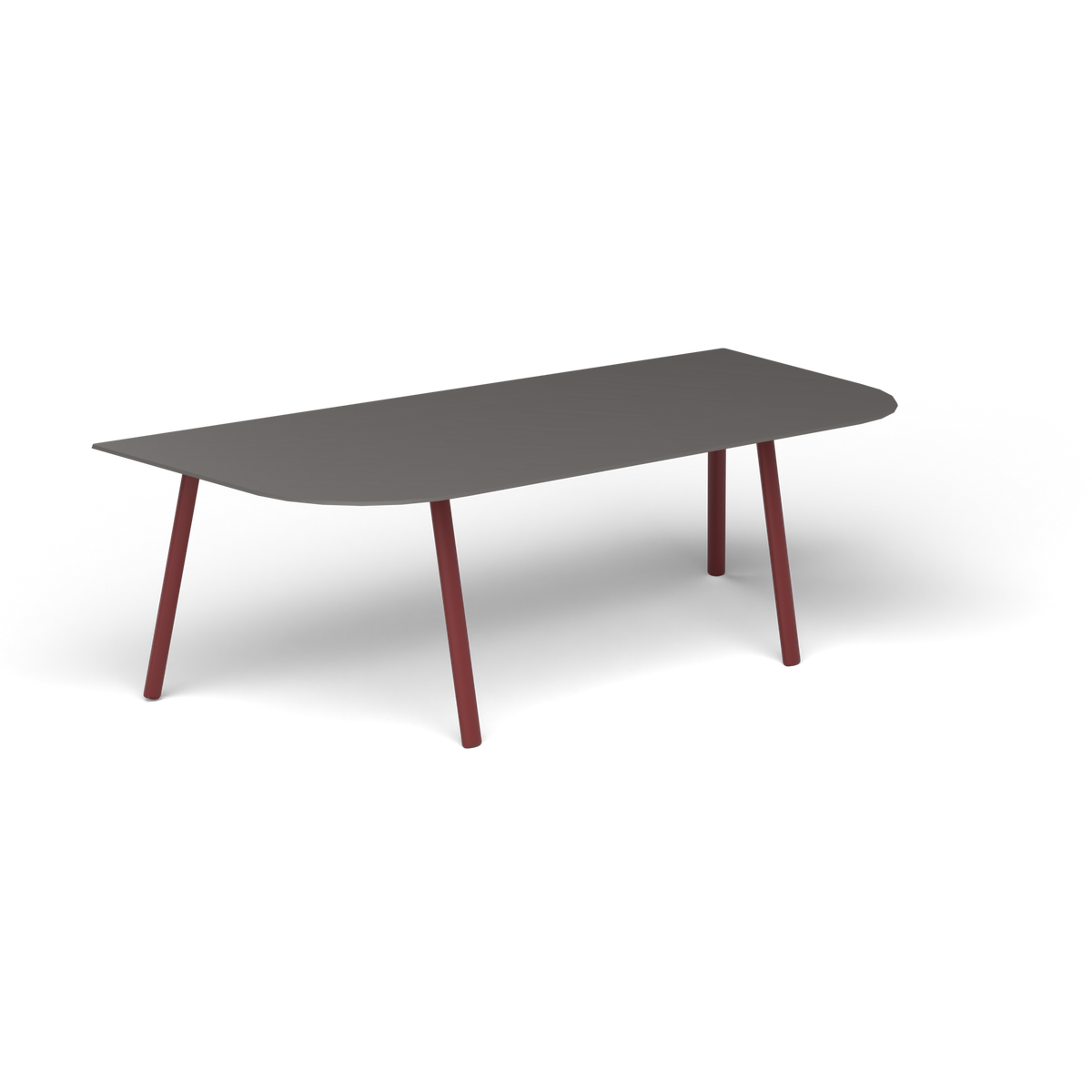 Mosaiko Salontafel, 120 × 56 × h 38 cm, Autumn Red, Aluminium speckled Anthracite