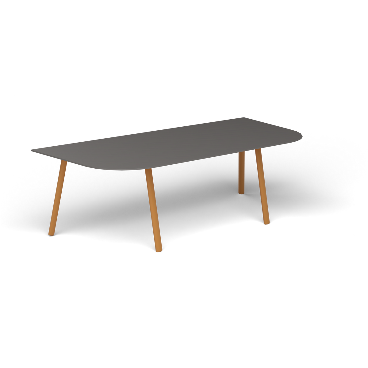 Mosaiko Salontafel, 120 × 56 × h 38 cm, Mustard Yellow, Aluminium speckled Anthracite