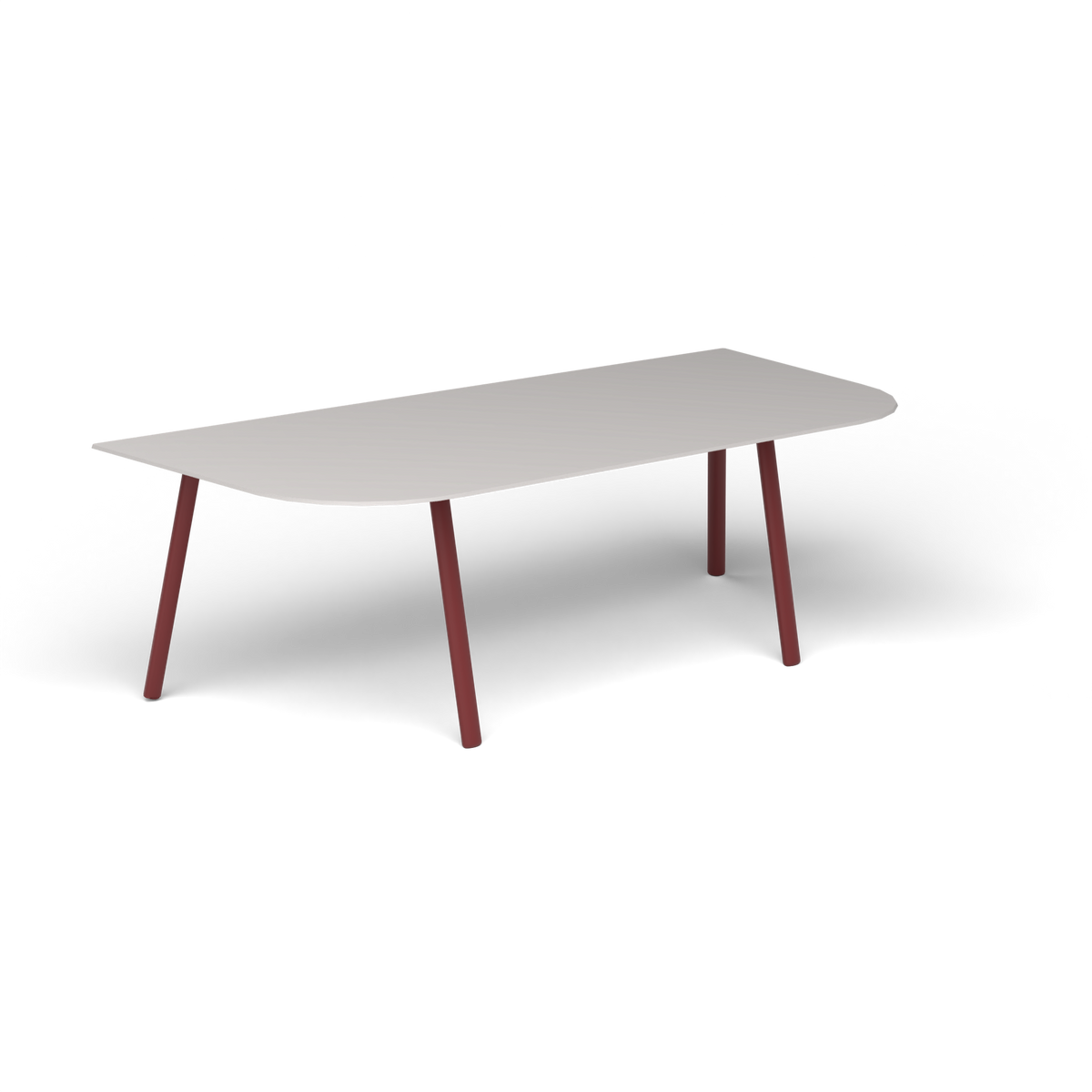 Mosaiko Salontafel, 120 × 56 × h 38 cm, Autumn Red, Aluminium speckled Grey