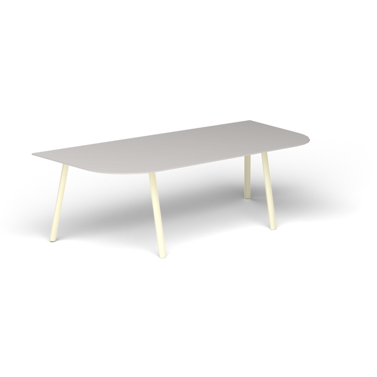 Mosaiko Salontafel, 120 × 56 × h 38 cm, Butter White, Aluminium speckled Grey