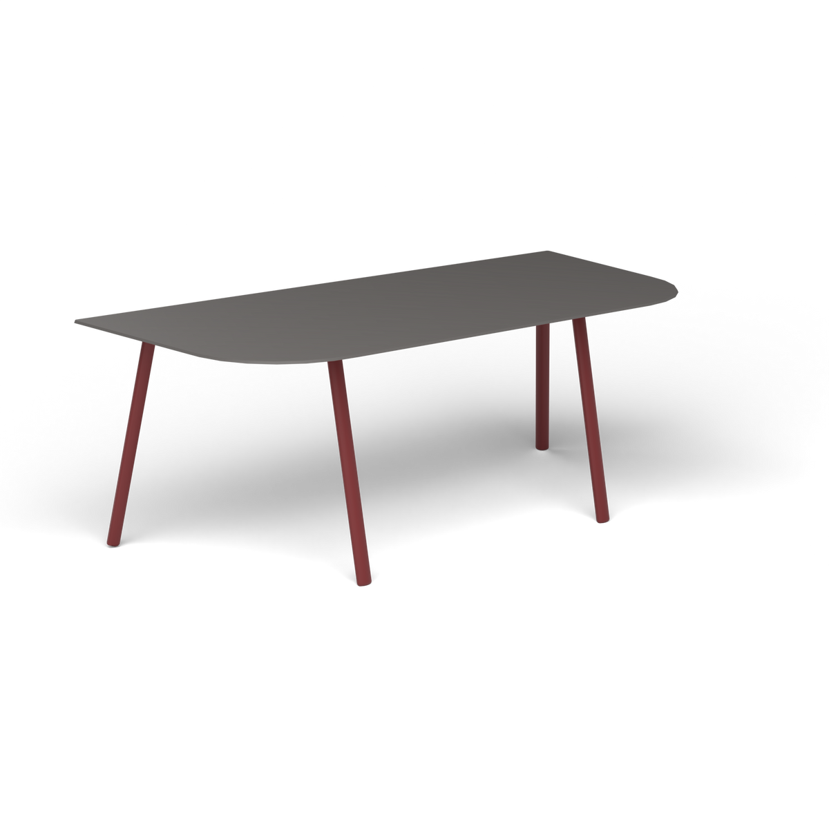 Mosaiko Salontafel, 120 × 56 × h 45 cm, Autumn Red, Aluminium speckled Anthracite