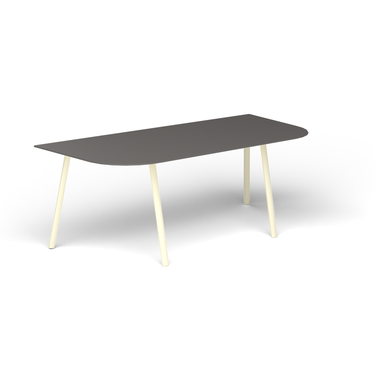 Mosaiko Salontafel, 120 × 56 × h 45 cm, Butter White, Aluminium speckled Anthracite