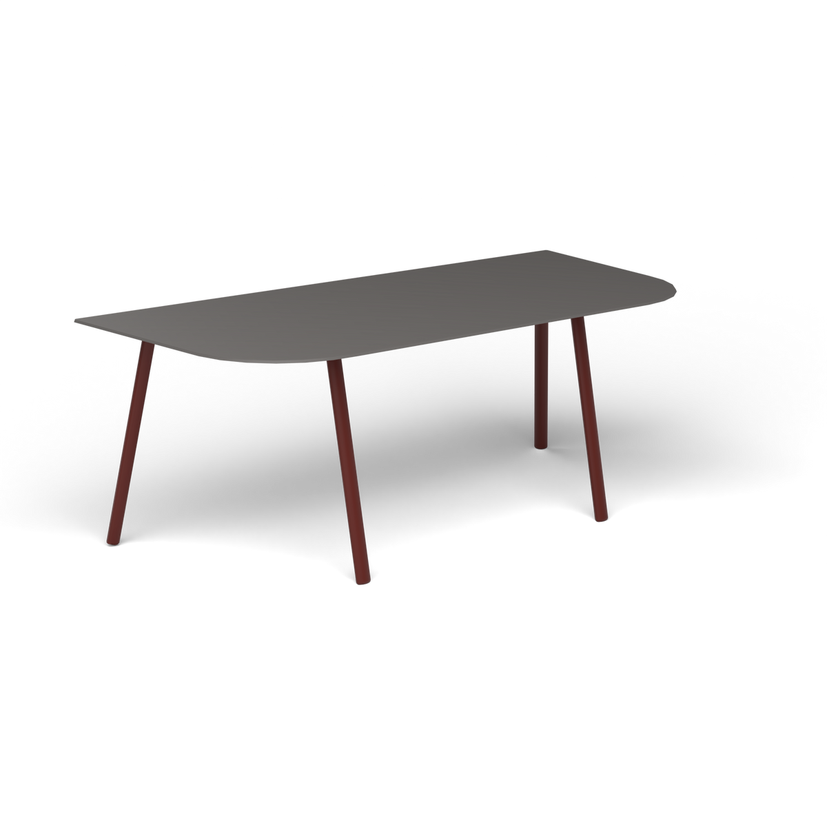 Mosaiko Salontafel, 120 × 56 × h 45 cm, Chestnut Brown, Aluminium speckled Anthracite