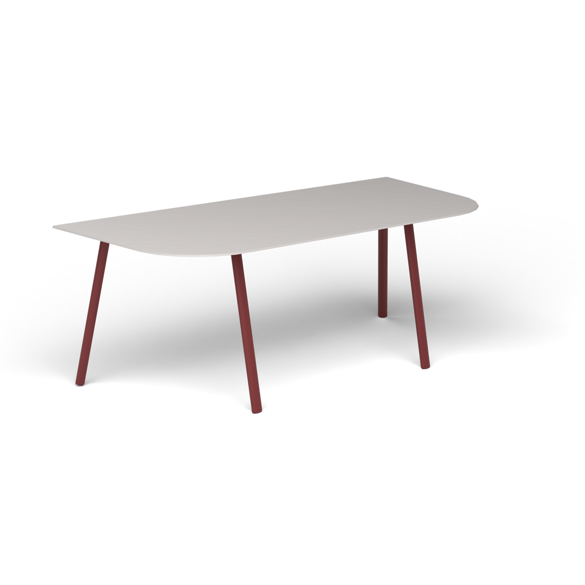 Mosaiko Salontafel, 120 × 56 × h 45 cm, Autumn Red, Aluminium speckled Grey