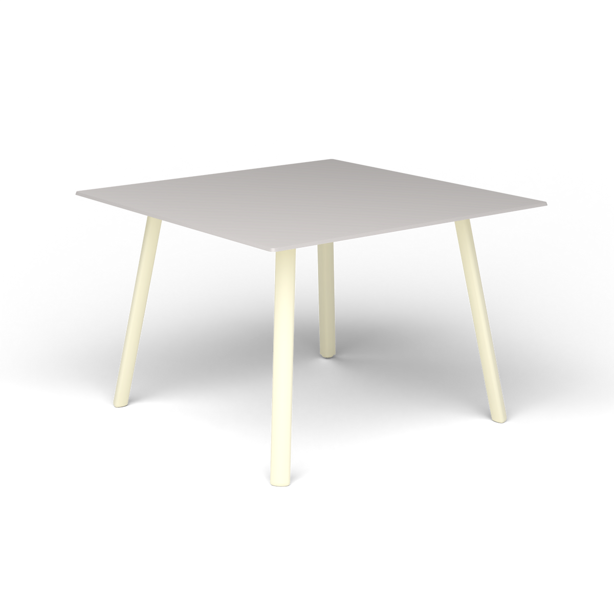 Mosaiko Vierkante Salontafel, 56 × 56 × h 38 cm, Butter White, Aluminium speckled Grey