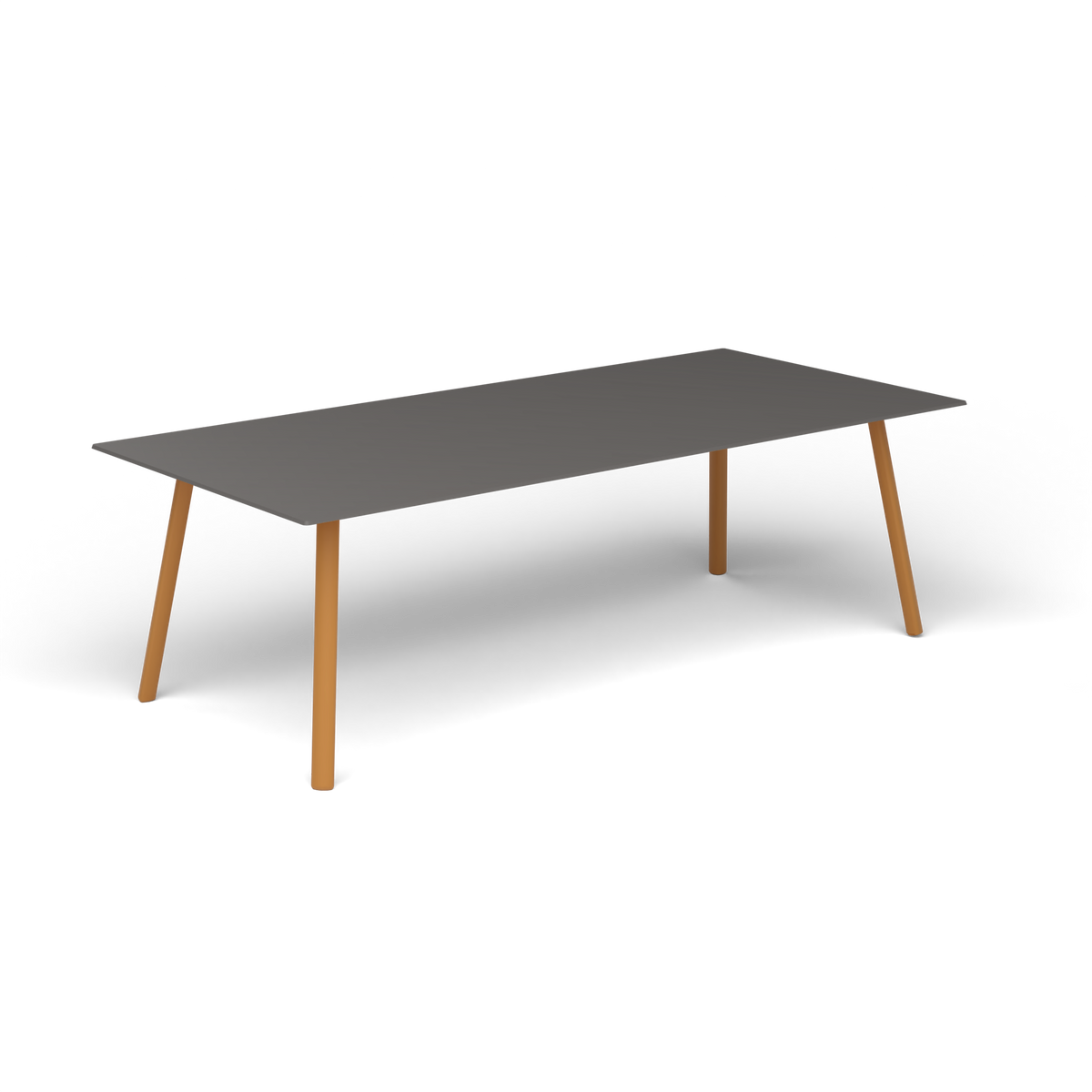 Mosaiko Rechthoekige Salontafel, 120 × 56 × h 38 cm, Mustard Yellow, Aluminium speckled Anthracite