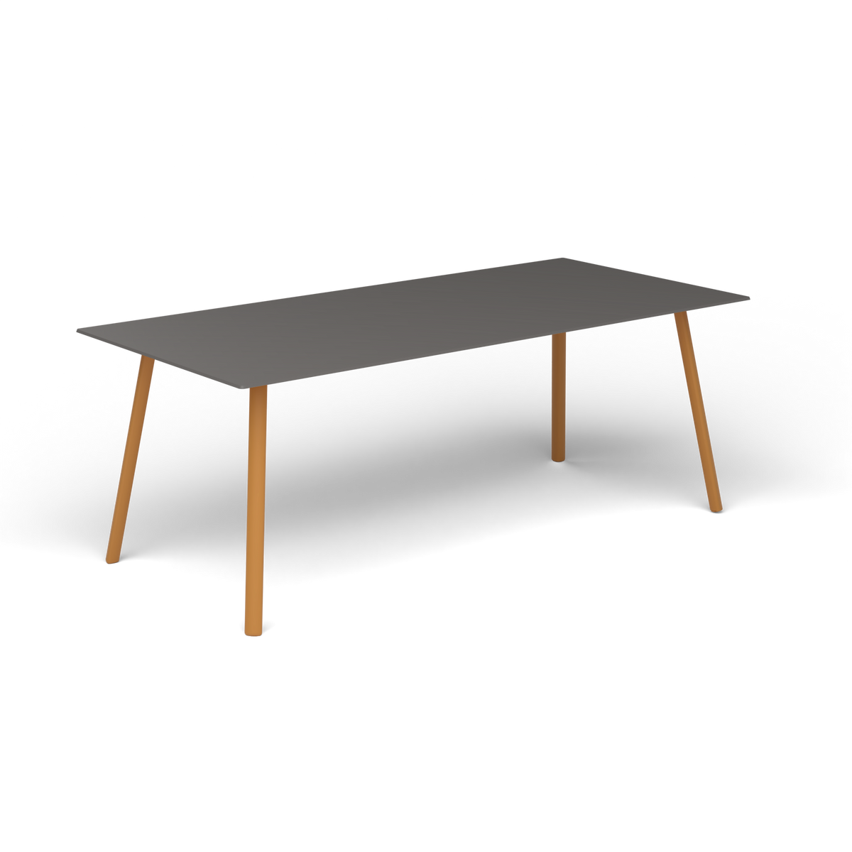 Mosaiko Rechthoekige Salontafel, 120 × 56 × h 45 cm, Mustard Yellow, Aluminium speckled Anthracite