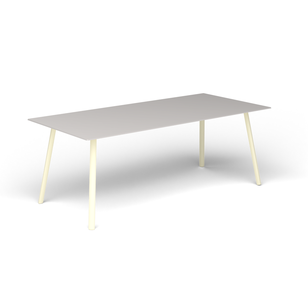 Mosaiko Rechthoekige Salontafel, 120 × 56 × h 45 cm, Butter White, Aluminium speckled Grey