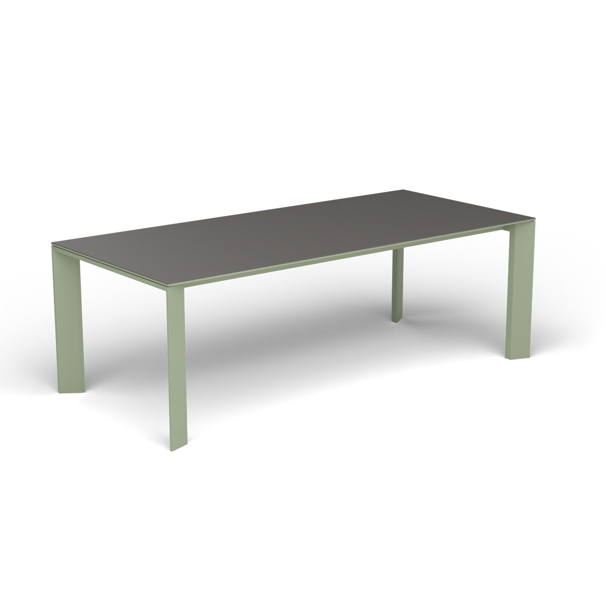 Grande Arche Rechthoekige Eettafel, Green Tea, Aluminium speckled Anthracite