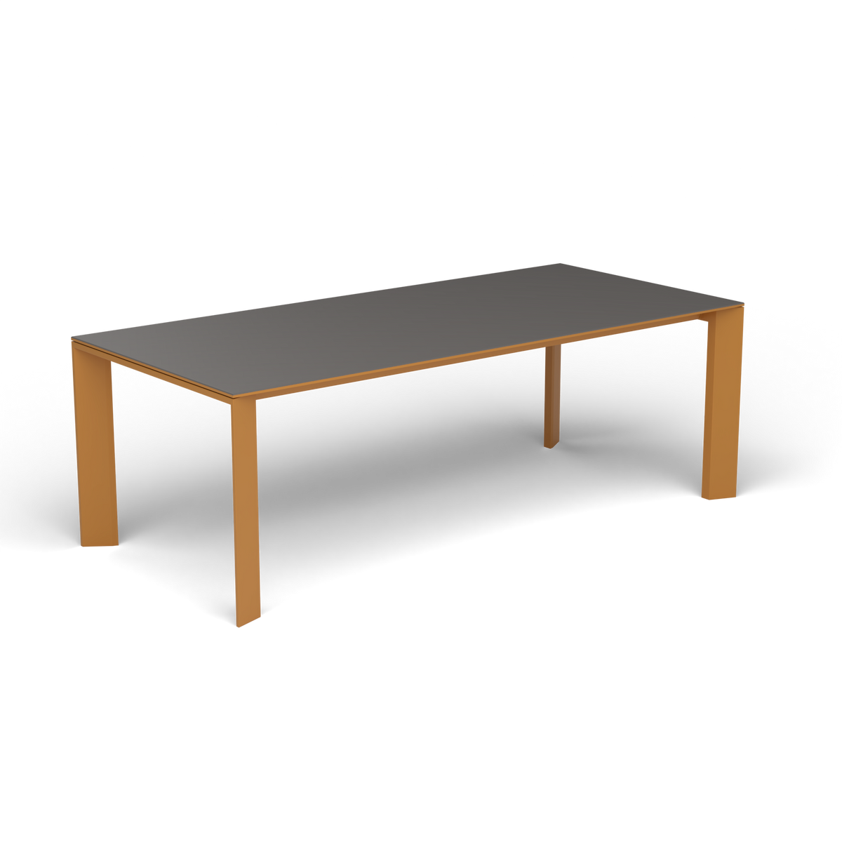 Grande Arche Rechthoekige Eettafel, Mustard Yellow, Aluminium speckled Anthracite