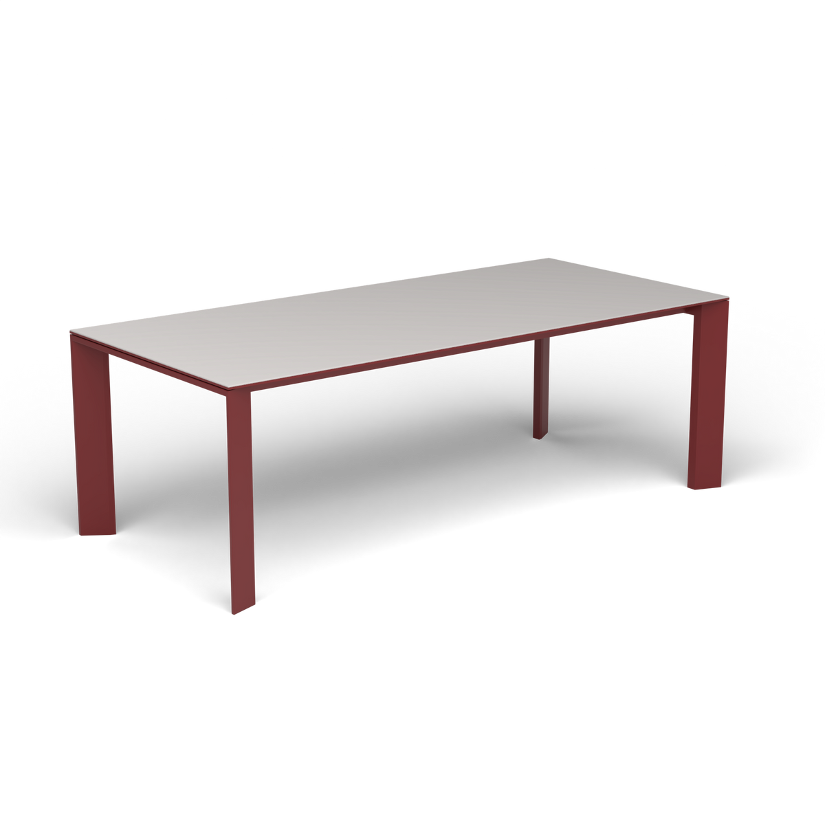 Grande Arche Rechthoekige Eettafel, Autumn Red, Aluminium speckled Grey