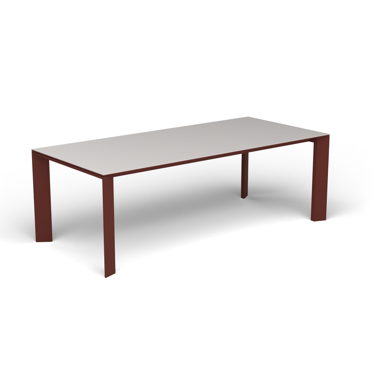 Grande Arche Rechthoekige Eettafel, Chestnut Brown, Aluminium speckled Grey