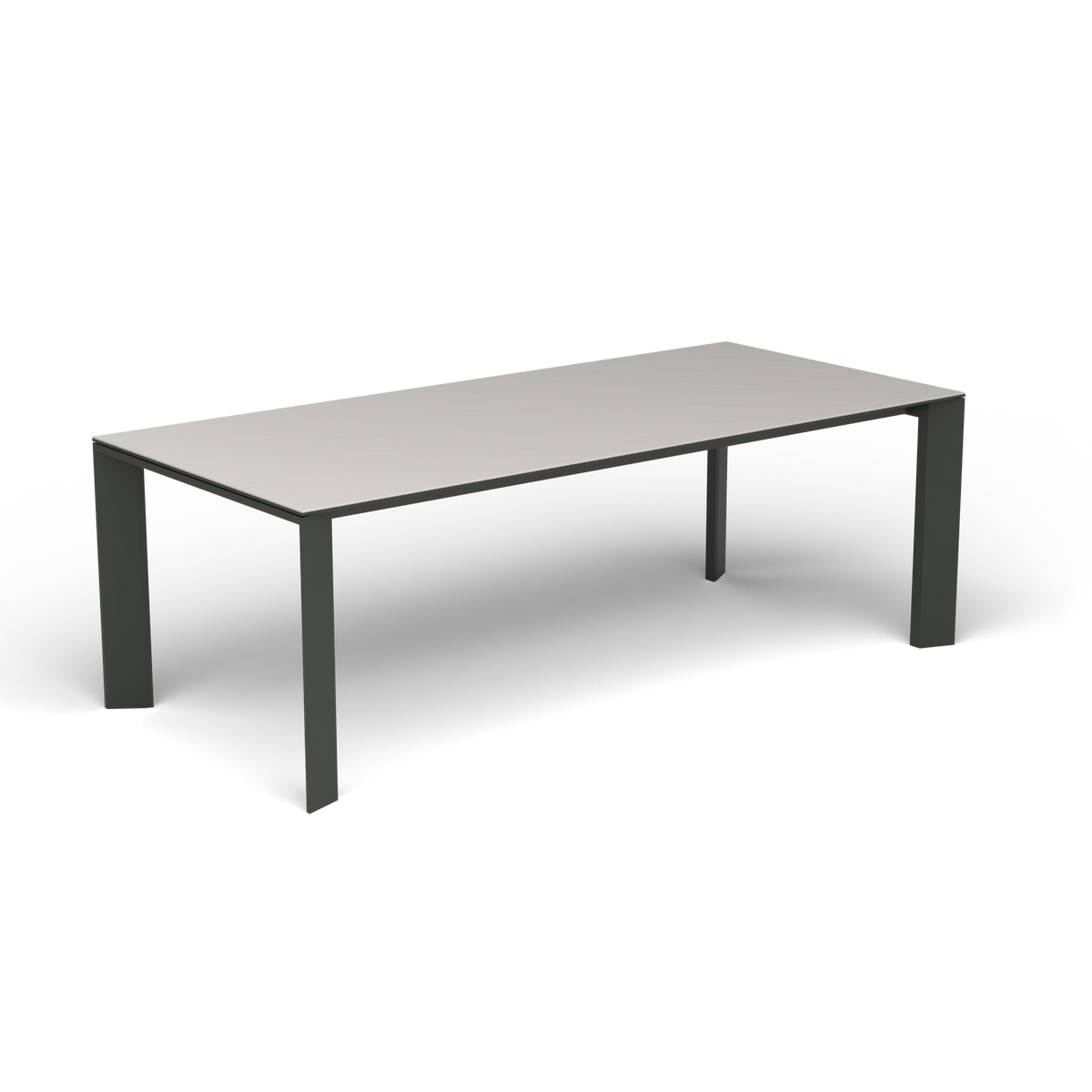 Grande Arche Rechthoekige Eettafel, Metallic Grey, Aluminium speckled Grey