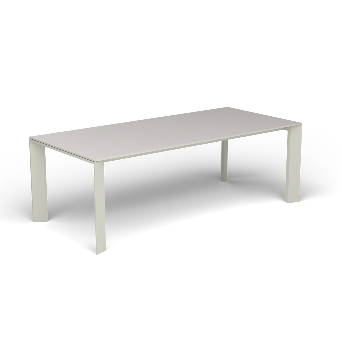 Grande Arche Rechthoekige Eettafel, Powder Grey, Aluminium speckled Grey
