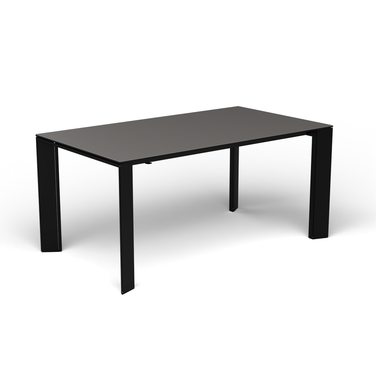 Grande Arche Uitschuifbare Rechthoekige Eettafel, 160/210 × 90 × h 74 cm, Black, Aluminium speckled Anthracite