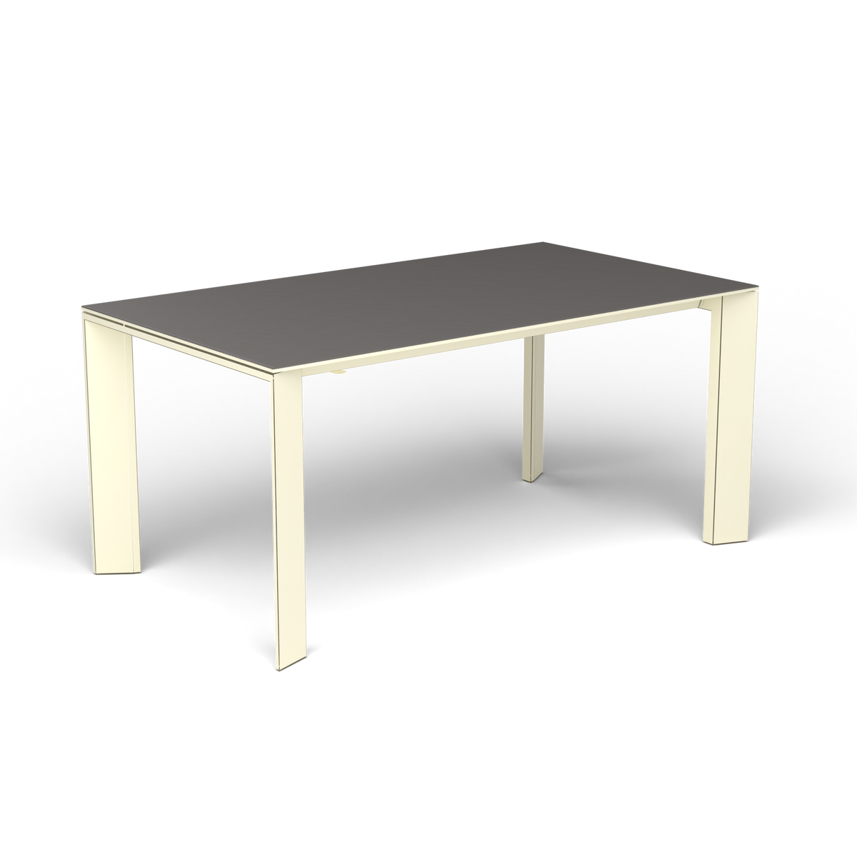 Grande Arche Uitschuifbare Rechthoekige Eettafel, 160/210 × 90 × h 74 cm, Butter White, Aluminium speckled Anthracite