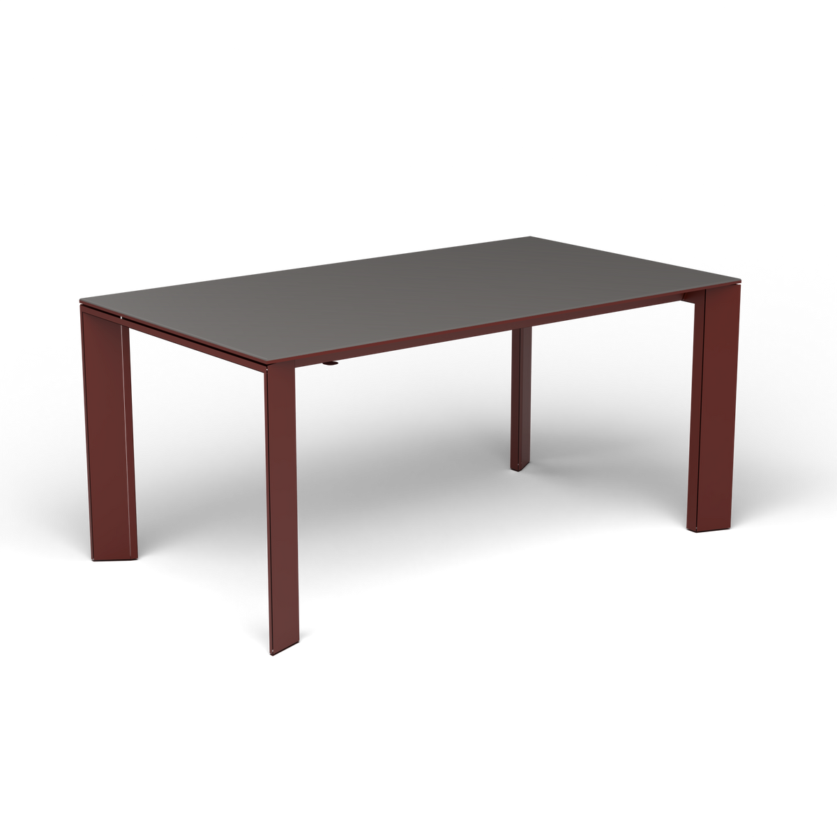 Grande Arche Uitschuifbare Rechthoekige Eettafel, 160/210 × 90 × h 74 cm, Chestnut Brown, Aluminium speckled Anthracite