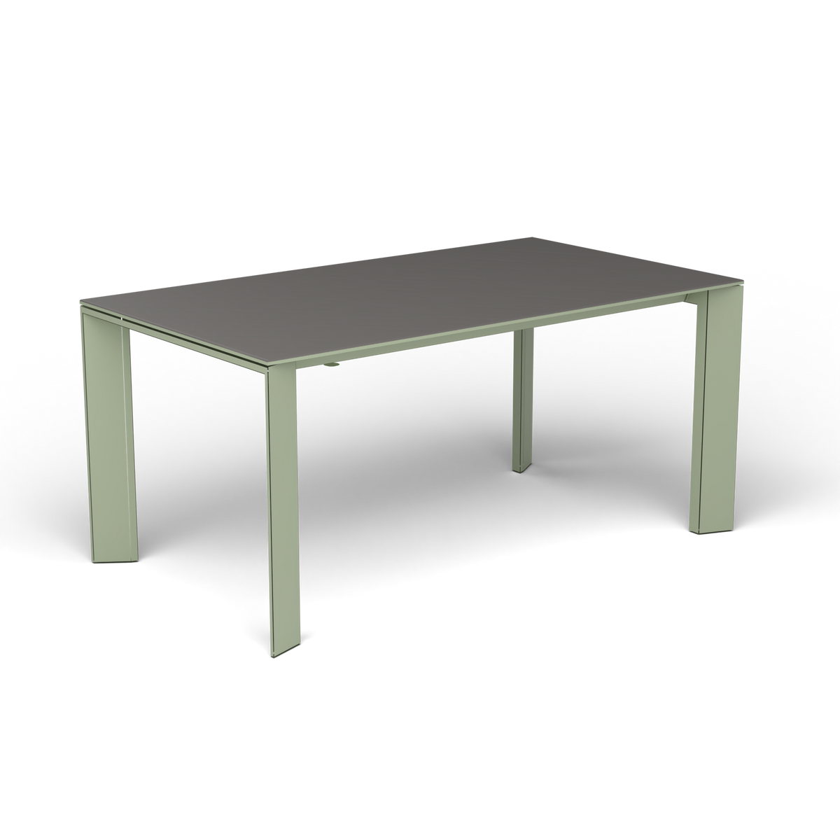 Grande Arche Uitschuifbare Rechthoekige Eettafel, 160/210 × 90 × h 74 cm, Green Tea, Aluminium speckled Anthracite