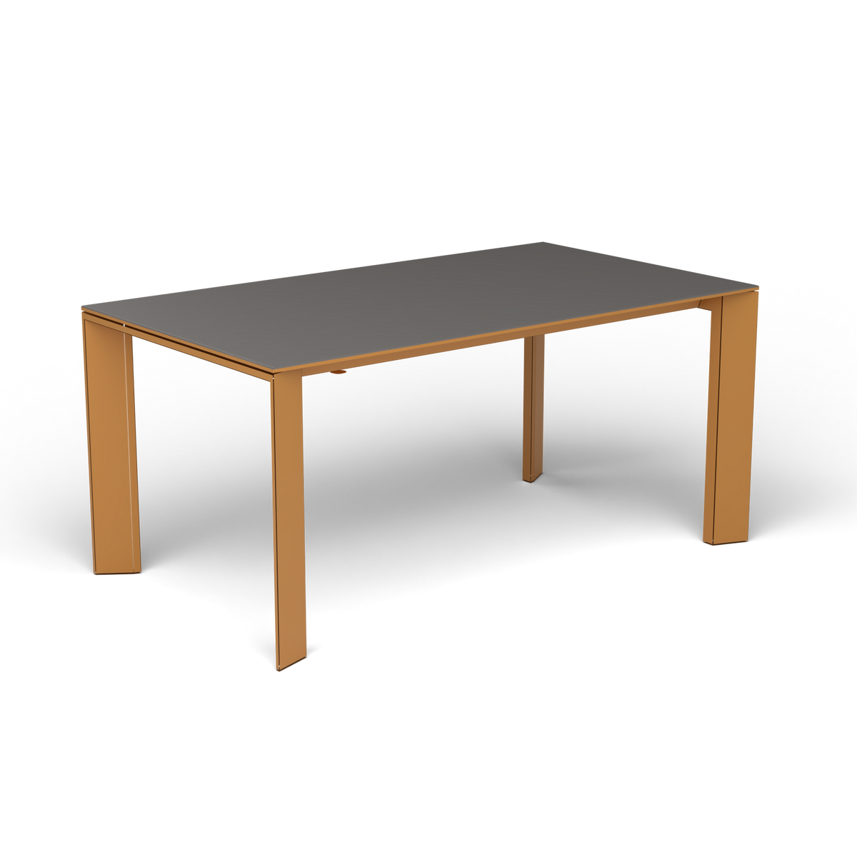 Grande Arche Uitschuifbare Rechthoekige Eettafel, 160/210 × 90 × h 74 cm, Mustard Yellow, Aluminium speckled Anthracite