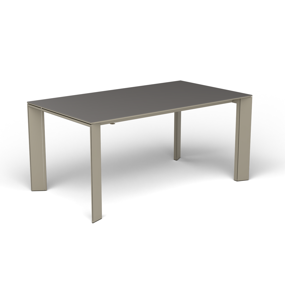 Grande Arche Uitschuifbare Rechthoekige Eettafel, 160/210 × 90 × h 74 cm, Pearly Gold, Aluminium speckled Anthracite