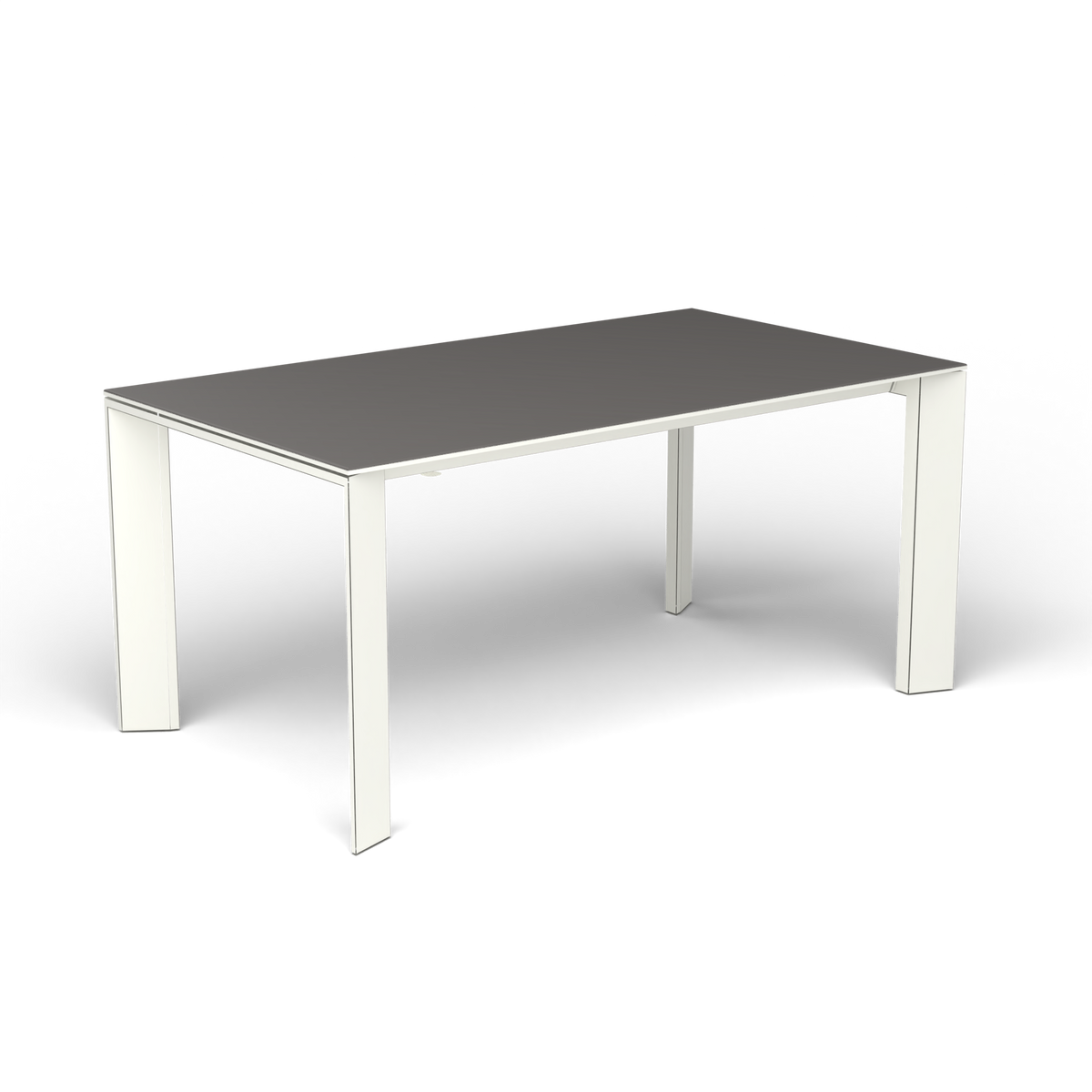 Grande Arche Uitschuifbare Rechthoekige Eettafel, 160/210 × 90 × h 74 cm, White, Aluminium speckled Anthracite