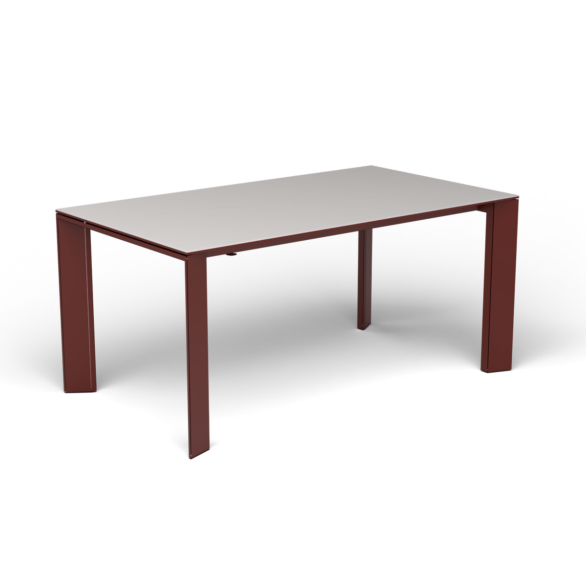 Grande Arche Uitschuifbare Rechthoekige Eettafel, 160/210 × 90 × h 74 cm, Chestnut Brown, Aluminium speckled Grey