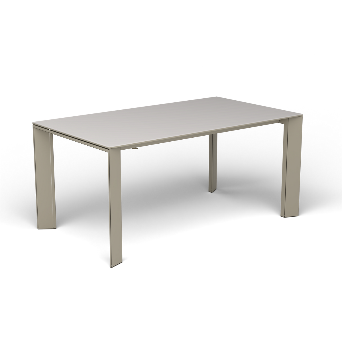 Grande Arche Uitschuifbare Rechthoekige Eettafel, 160/210 × 90 × h 74 cm, Pearly Gold, Aluminium speckled Grey