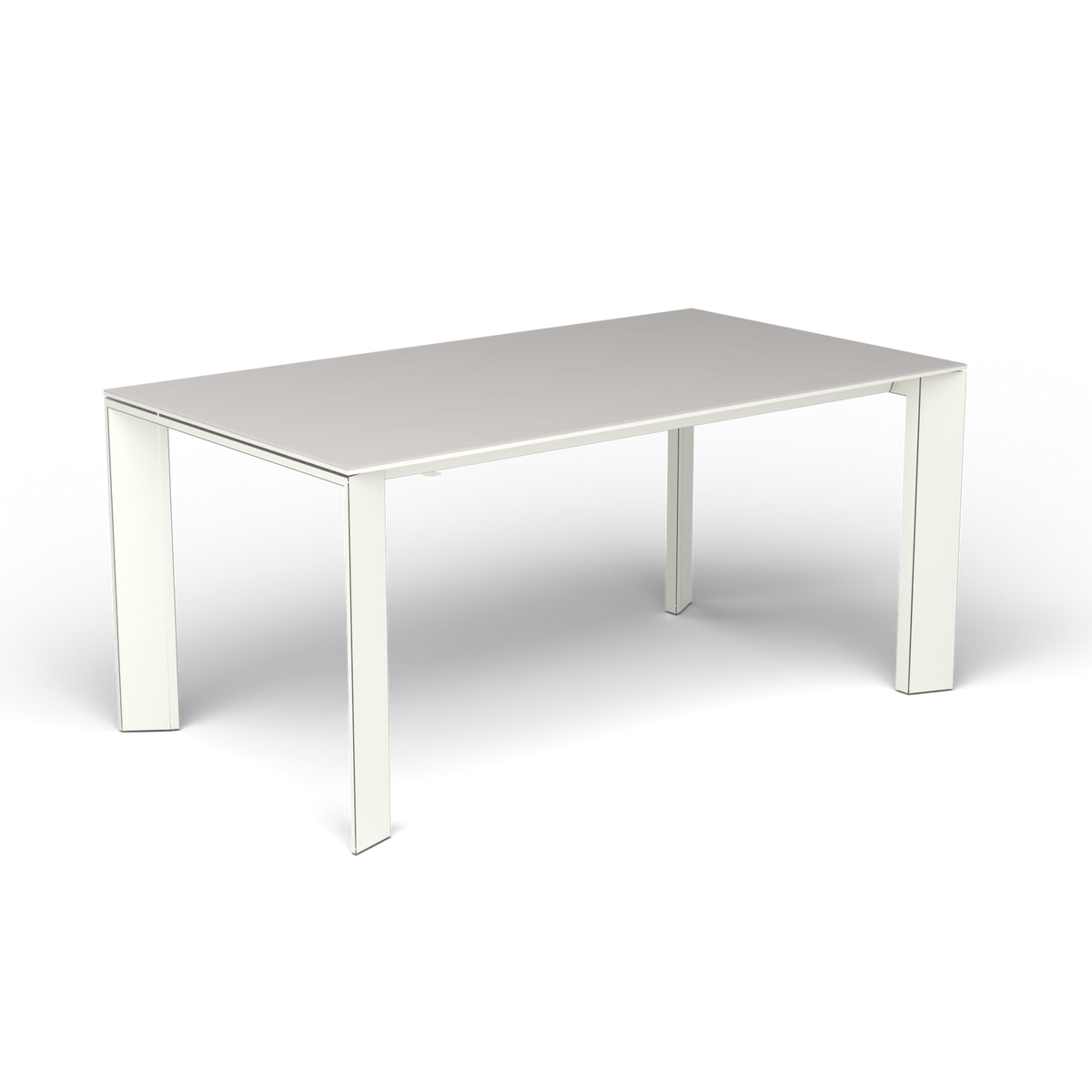 Grande Arche Uitschuifbare Rechthoekige Eettafel, 160/210 × 90 × h 74 cm, White, Aluminium speckled Grey