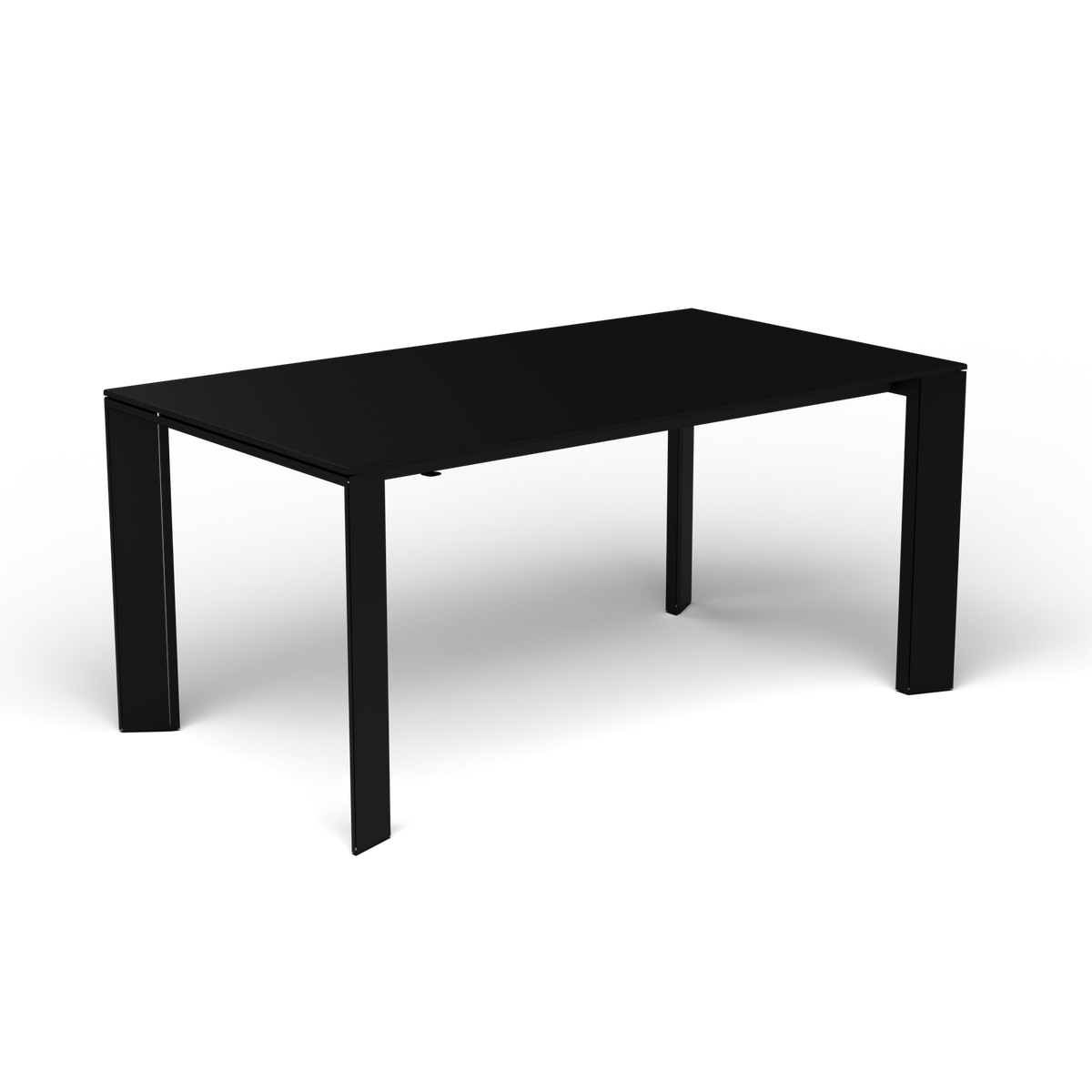 Grande Arche Uitschuifbare Rechthoekige Eettafel, 160/210 × 90 × h 74 cm, Black, Gelakt aluminium (volgt onderstelkleur)