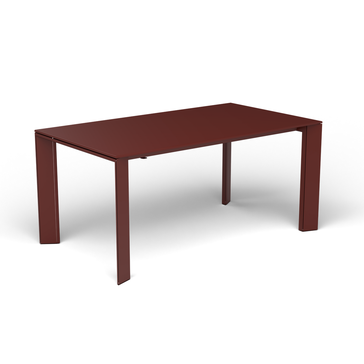 Grande Arche Uitschuifbare Rechthoekige Eettafel, 160/210 × 90 × h 74 cm, Chestnut Brown, Gelakt aluminium (volgt onderstelkleur)