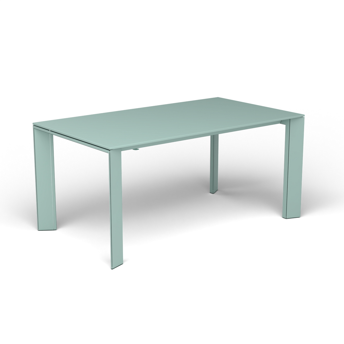 Grande Arche Uitschuifbare Rechthoekige Eettafel, 160/210 × 90 × h 74 cm, Light Blue, Gelakt aluminium (volgt onderstelkleur)