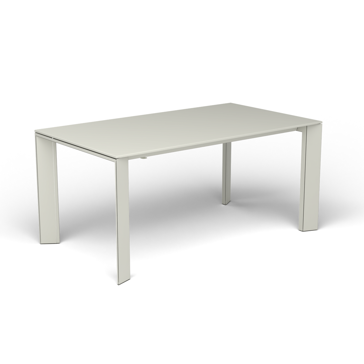 Grande Arche Uitschuifbare Rechthoekige Eettafel, 160/210 × 90 × h 74 cm, Powder Grey, Gelakt aluminium (volgt onderstelkleur)